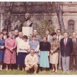 Az Anatómiai és Szövettani Tanszék dolgozói 1987-ben. Az első álló sor előtt guggol: Lévai Ferenc