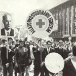 Az egyetem képviselői egy május 1-jei felvonuláson